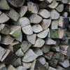Chopped stacked logs