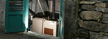 Boiler in outbuilding