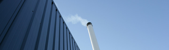Chimney emitting smoke