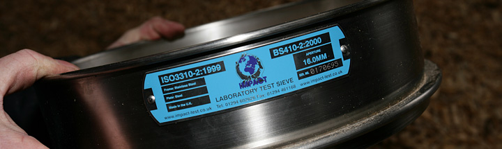 Close up of testing sieve
